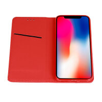 Buch Etui Smart Book MAGNET mit Fach und Stand für Apple iPhone X/XS - Rot