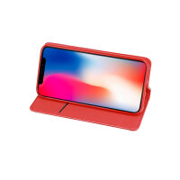 Buch Etui Smart Book MAGNET mit Fach und Stand für Apple iPhone X/XS - Rot