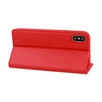 Buch Etui Smart Book MAGNET mit Fach und Stand für Apple iPhone X/XS - Rot