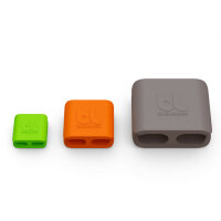 Bluelounge CableClip Kabelklemmen Medium - Dark Grey und Orange (2er Set)