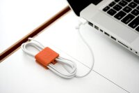 Bluelounge CableClip Kabelklemmen Medium - Dark Grey und Orange (2er Set)