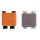 Bluelounge CableClip Kabelklemmen Medium - Dark Grey und Orange (2er Set)
