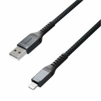 Nomad Kevlar USB-A auf Lightning Kabel mit 12 Watt Ladeleistung - Schwarz
