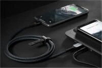 Nomad Kevlar USB-A auf Lightning Kabel mit 12 Watt Ladeleistung - Schwarz