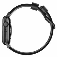 Nomad Strap Modern Leather für Apple Watch 42/44/45/49 mm - schwarzer Connector / Schwarz