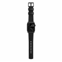 Nomad Strap Modern Leather für Apple Watch 42/44/45/49 mm - schwarzer Connector / Schwarz