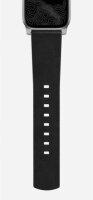 Nomad Strap Modern Leather for Apple Watch 42/44/45/49 mm - Silver Connector / Black