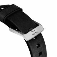 Nomad Strap Modern Leather for Apple Watch 42/44/45/49 mm - Silver Connector / Black