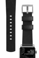 Nomad Strap Modern Leather for Apple Watch 42/44/45/49 mm - Silver Connector / Black