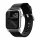 Nomad Strap Modern Leather for Apple Watch 42/44/45/49 mm - Silver Connector / Black