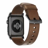 Correa Nomad Modern Leather para Apple Watch 42/44/45/49 mm - Conector negro / Marrón
