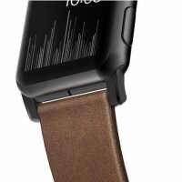 Correa Nomad Modern Leather para Apple Watch 42/44/45/49 mm - Conector negro / Marrón