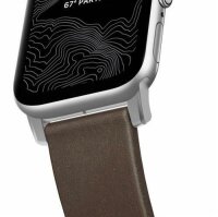 Nomad Strap Modern Leather für Apple Watch 38/40 mm - Silber Connector / Braun
