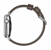 Nomad Strap Modern Leather für Apple Watch 38/40 mm - Silber Connector / Braun