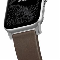 Nomad Strap Modern Leather für Apple Watch 38/40 mm - Silber Connector / Braun