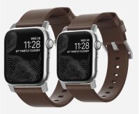 Nomad Strap Modern Leather für Apple Watch 38/40 mm - Silber Connector / Braun