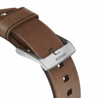 Nomad Strap Modern Leather pour Apple Watch 42/44/45/49 mm - Connecteur argent / Marron