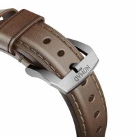 Nomad Strap Traditional Leather für Apple Watch 42/44/45/49 mm - Silber Connector / Braun