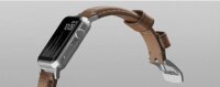 Nomad Strap Traditional Leather für Apple Watch 42/44/45/49 mm - Silber Connector / Braun