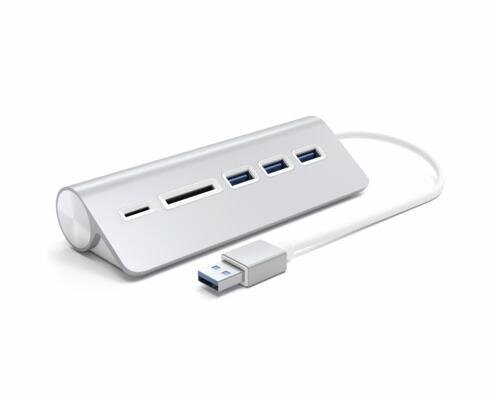 Satechi Aluminum USB 3.0 Hub und Card Reader - Silber