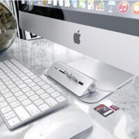 Satechi Aluminum USB 3.0 Hub und Card Reader - Silber