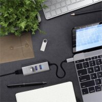 Satechi Type-C 2-in-1 - 3 Port USB 3.0 Hub und Ethernet - Space Grey (Grau)