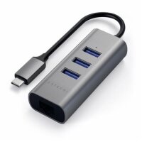 Satechi Type-C 2-in-1 - 3 Port USB 3.0 Hub und Ethernet - Space Grey (Grau)