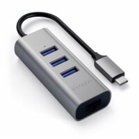 Satechi Type-C 2-in-1 - 3 Port USB 3.0 Hub und Ethernet - Space Grey (Grau)