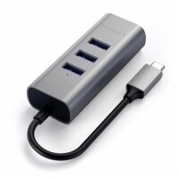 Satechi Type-C 2-in-1 - 3 Port USB 3.0 Hub und Ethernet - Space Grey (Grau)