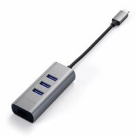 Satechi Type-C 2-in-1 - 3 Port USB 3.0 Hub und Ethernet - Space Grey (Grau)