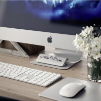 Satechi Type-C Aluminum USB Hub und Card Reader - Silber