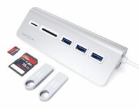 Satechi Type-C Aluminum USB Hub und Card Reader - Silber