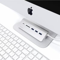 Satechi Type-C Aluminum USB Hub und Card Reader - Silber