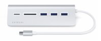Satechi Type-C Aluminum USB Hub und Card Reader - Silber