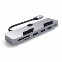 Satechi Type-C Clamp Hub Pro mit USB-C Datenanschluss/ Micro/SD Kartenlesegerät - Space Gray (Grau)