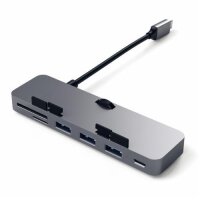 Satechi Type-C Clamp Hub Pro mit USB-C Datenanschluss/ Micro/SD Kartenlesegerät - Space Gray (Grau)