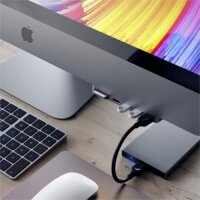Satechi Type-C Clamp Hub Pro mit USB-C Datenanschluss/ Micro/SD Kartenlesegerät - Space Gray (Grau)