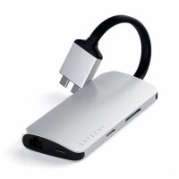 Satechi Type-C Dual Multimedia Adapter für MacBooks - Silber