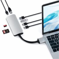 Satechi Type-C Dual Multimedia Adapter für MacBooks - Silber