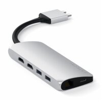 Satechi Type-C Dual Multimedia Adapter für MacBooks - Silber