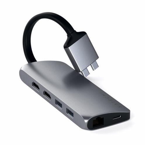 Satechi Type-C Dual Multimedia Adapter für MacBooks - Space Gray (Grau)