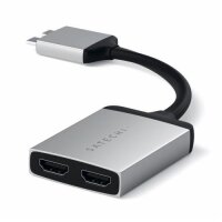 Satechi Type-C Dual zu HDMI DUAL 4K 60Hz Adapter - Silber