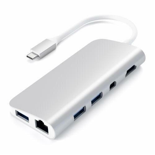 Satechi Type-C Multimedia Adapter für Macbook / Geräte mit USB-C Anschluss - Silber