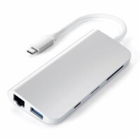 Satechi Type-C Multimedia Adapter für Macbook / Geräte mit USB-C Anschluss - Silber