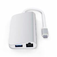 Satechi Type-C Multimedia Adapter für Macbook / Geräte mit USB-C Anschluss - Silber