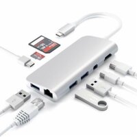 Satechi Type-C Multimedia Adapter für Macbook / Geräte mit USB-C Anschluss - Silber