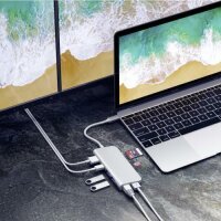 Satechi Type-C Multimedia Adapter für Macbook / Geräte mit USB-C Anschluss - Silber