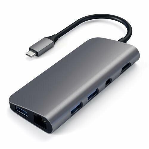 Satechi Type-C Multimedia Adapter für Macbook / Geräte mit USB-C Anschluss - Space Gray (Grau)