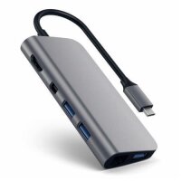 Satechi Type-C Multimedia Adapter für Macbook / Geräte mit USB-C Anschluss - Space Gray (Grau)
