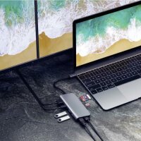 Satechi Type-C Multimedia Adapter für Macbook / Geräte mit USB-C Anschluss - Space Gray (Grau)